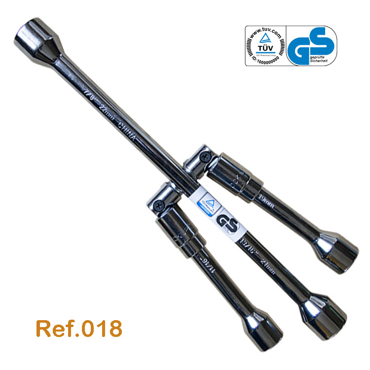 Foldable cross rim wrench